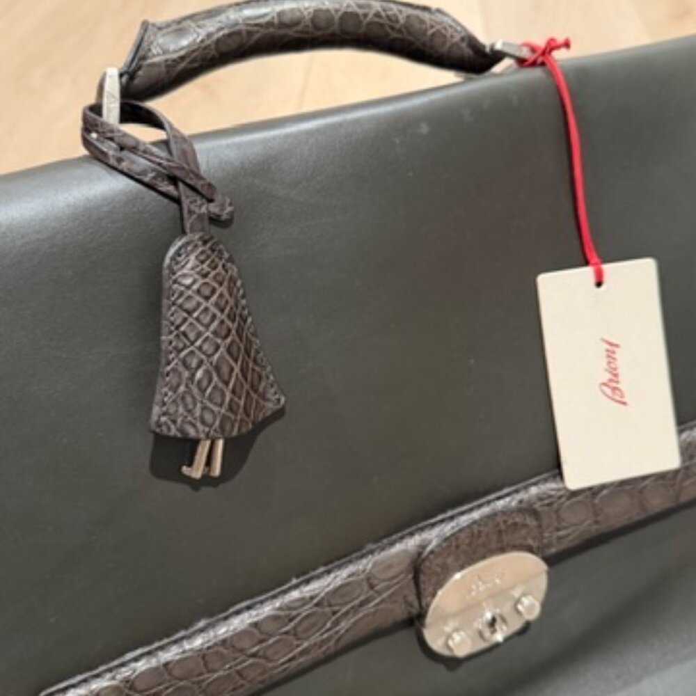 New Brioni Alligator Leather Business Briefcase 1PPBC02890139